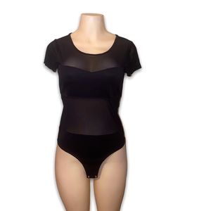 Black Body Suit with Mesh.